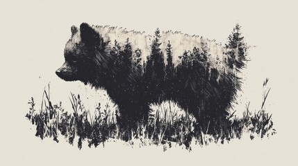 In motion, a stylized dog is beautifully depicted within an elegant abstract design