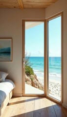 Sun-bleached wood, ocean view, renovated beach house, sunset, renovation