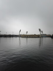 Naklejka premium Gray autumn foggy day in St. Petersburg