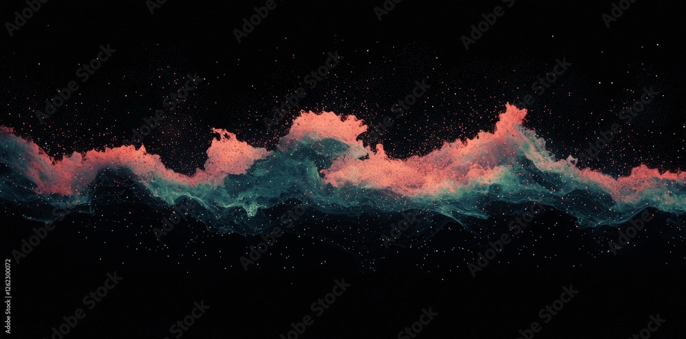 Aufkleber vibrant colors are used to create an abstract representation of flowing waves, ideal for themes rela