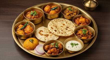 Traditional Bengali Cuisine and Food Meal Thali