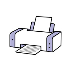 .Printer with paper vector illustration