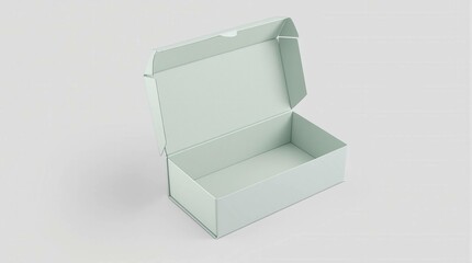 A white cardboard box is open