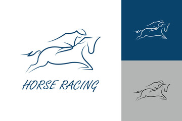 Horse Racing  logo Design, Logo Design graphic Conception, logo icon template graphic art, vector illustration design.