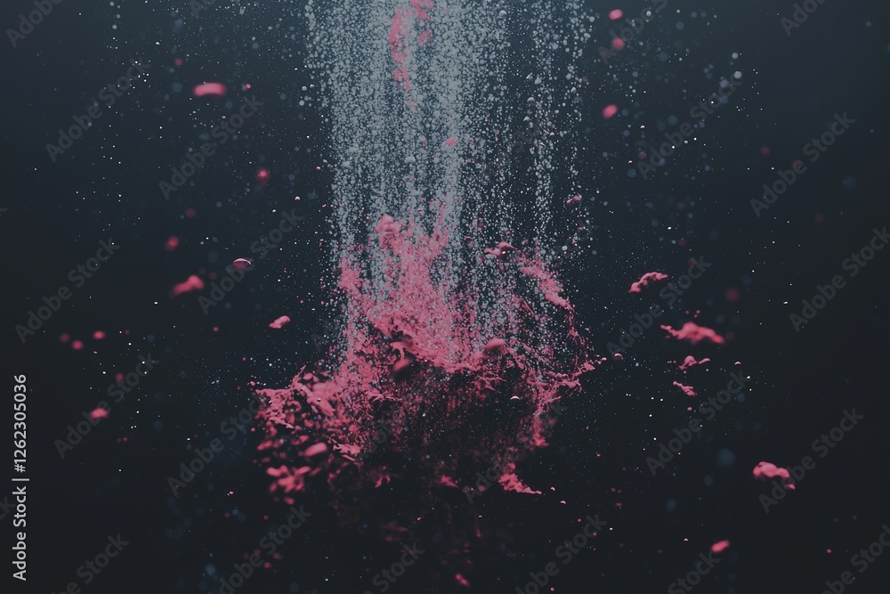 Poster an abstract depiction of a molecule features glowing nodes that are illuminated in a vibrant palette