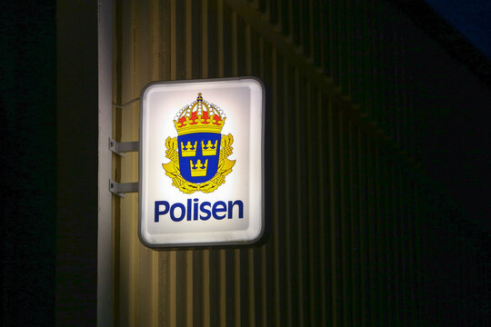 Swedish police station sign