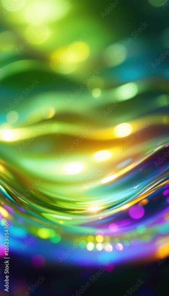 Poster vibrant abstract colorful wavy pattern with light reflections