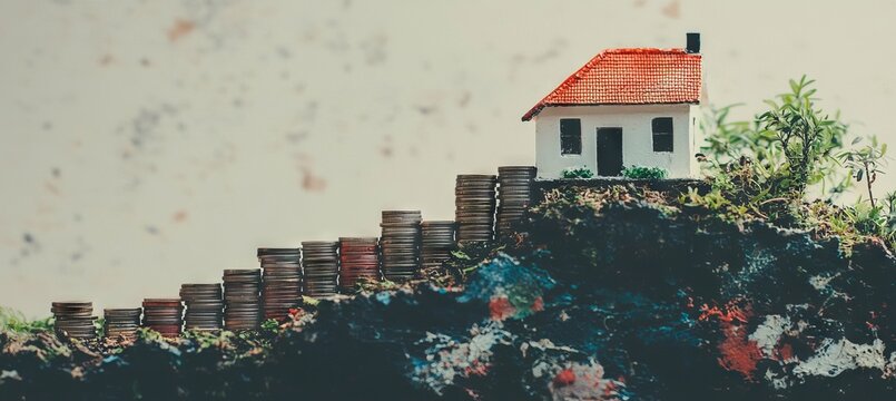 Urban setting financial growth and real estate investment insights are reflected on a visual representation surface of economic concepts