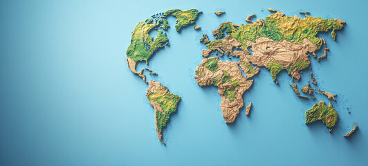 Exploring a Detailed World Map Highlighted Regions and Their Unique Features for Educational Insights