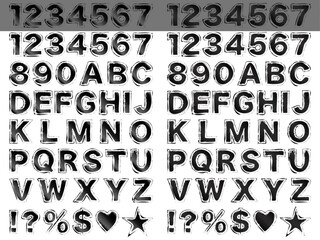 文字フチ、筆、19黒