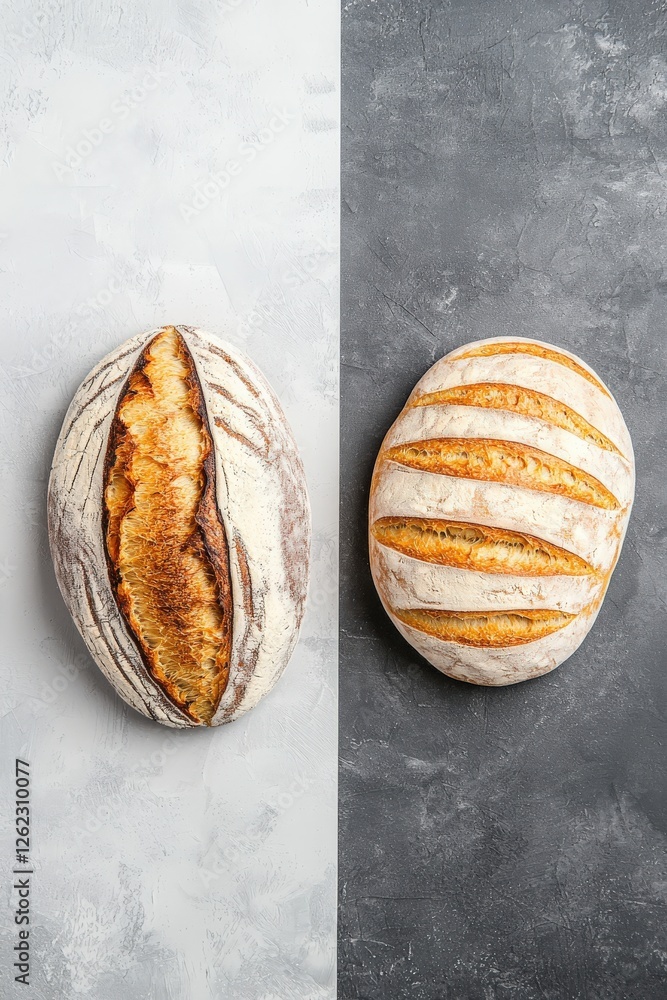 Poster a graph comparing traditional and modern bread-making methods.