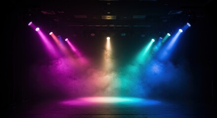 Colorful Spotlights on Stage