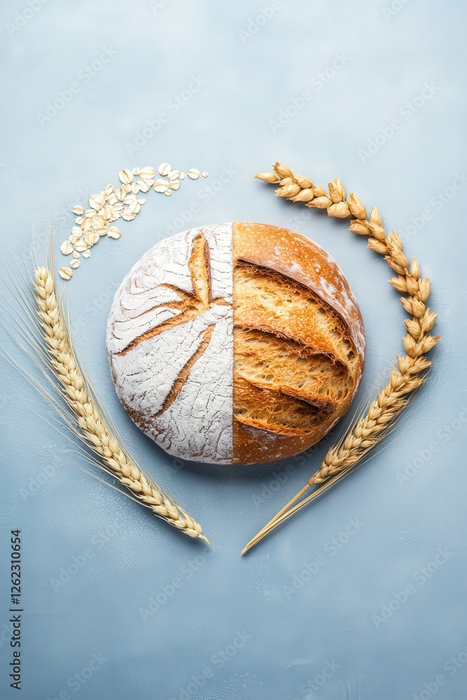 Poster a graph comparing traditional and modern bread-making methods.