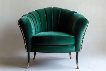 Emerald Green Velvet Armchair - Exquisite Design
