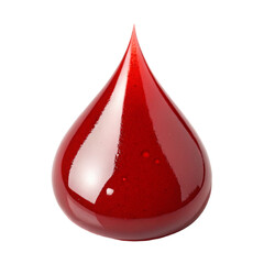 Fototapeta premium Red drop of blood isolated on transparent background 