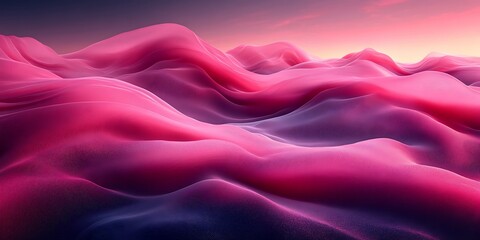Fototapeta premium Pink abstract landscape sunset digital art