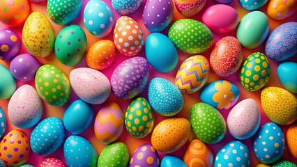 Fototapeta premium Happy Easter Egg Pattern Background with Copy Space - Festive Spring Holiday Design