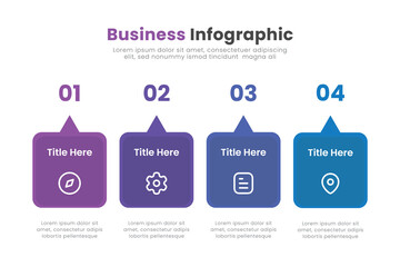 Business infographic template design. Timeline concept with 4 steps. Can be used for presentations, workflow layout, diagram, banner, web design, Vector illustration.