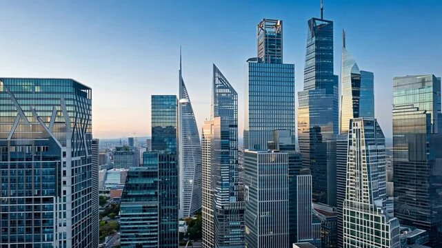 skyscrapers in aerial view skyline
