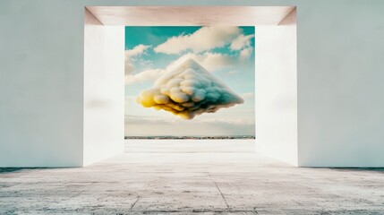 Futuristic Cloud Metropolis  Surreal Sky  Modern Architecture  Dreamlike Landscape