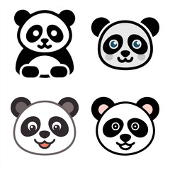 Panda Silhouette Vector Icon – Perfect for Any Design.