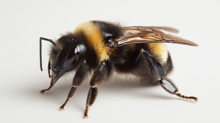 Close up of a vibrant bee collecting nectar. Natures diligent worker