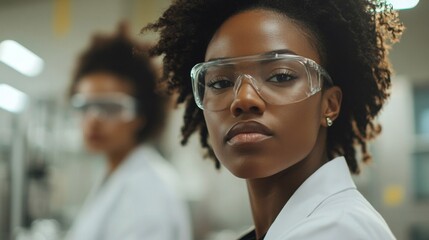 Obraz premium A Young Female Scientist Wearing Safety Glasses