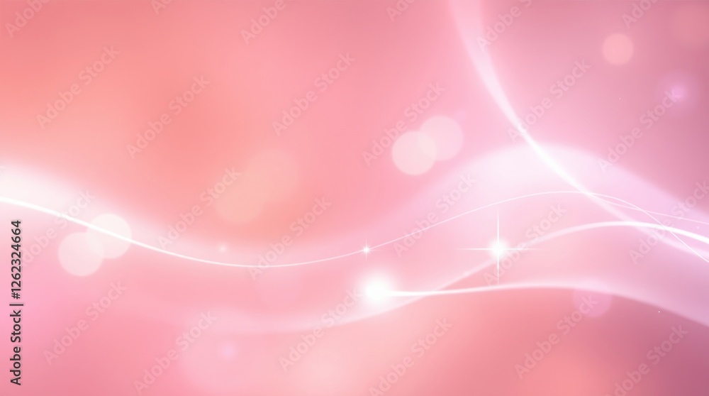 Poster abstract pink swirl background with bokeh and lines for graphic design