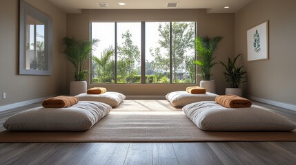 Fototapeta premium Spacious Yoga Studio with Natural Light