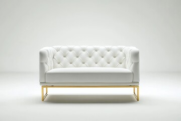 Obraz premium Luxury White Sofa with Gold Accents