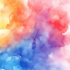 Colorful Abstract Watercolor Background with Clouds