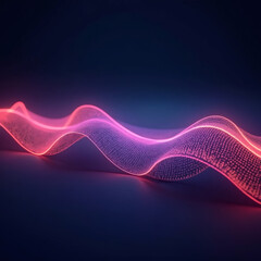 a sound energy wave of particles, as a template for marketing or advertising. in neon colors, close-up