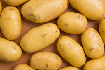Farm fresh potatoes organized in a box