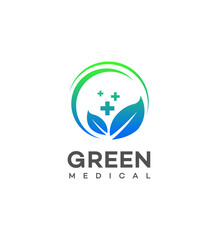 Green Medical Logo Nature, Healing, Wellness, EcoFriendly Healthcare