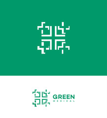 Green Medical Cross Logo Design Healthcare, Wellness, Digital, Modern