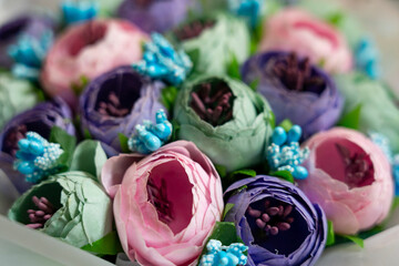 Beautiful handcrafted flowers in an elegant arrangement