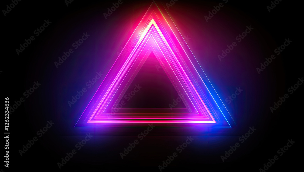Poster neon triangles abstract background
