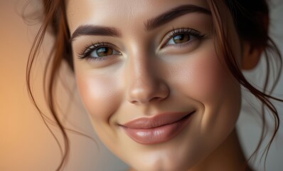 Smiling woman with glowing skin