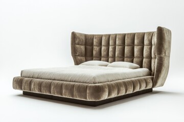 Luxury Modern Tufted Bed with Wingback Headboard