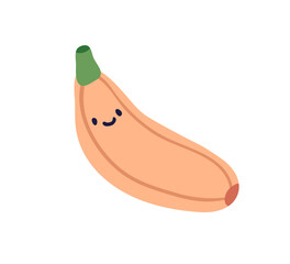 Funny courgette character with cute happy face. Smiling baby vegetable with kawaii emotion, expression. Plush soft stuffed toy. Kids flat graphic vector illustration isolated on white background