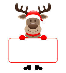 Rentier Mit Leerem Schild