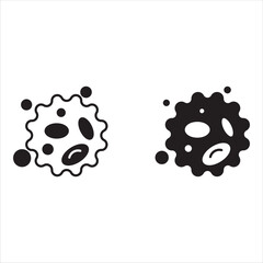 Cancer cell icon set, cancer disease vector illustration on white background.
