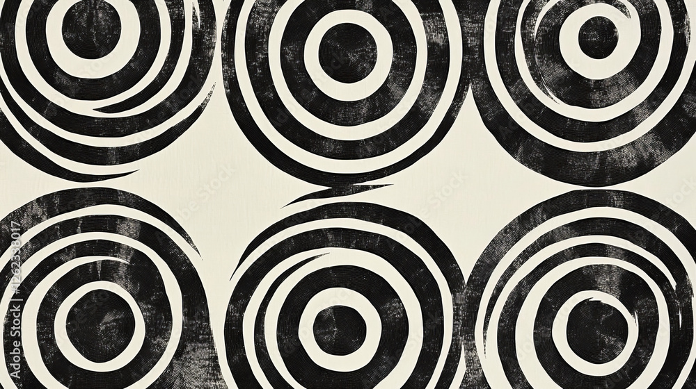 Poster seamless pattern of elliptical orbits fumed by an orbiting atom around a nucleus or planet around an