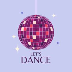 Vintage sparkling disco ball vector illustration