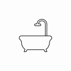 Bathroom tub icon vector sign