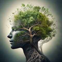 head, nature, person, face, sustainability, eco, serenity, spa, thought, thoughtful, tranquility, transformation, world, alzheimer, cognitive, consciousness, daydreaming, bio, anxiety, aspirations