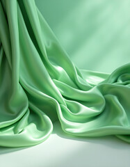 Fototapeta premium green silk background