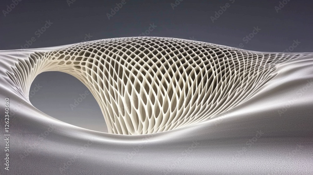 Aufkleber abstract 3d architecture white polygonal structure gray background modern design