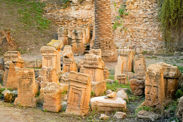Il complesso archeologico con i resti del Santuario punico del Tophet Salammbo dell'antica...