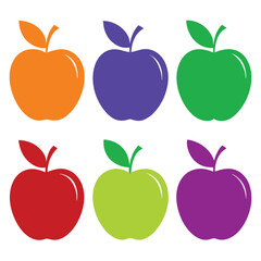 Apple vectors art silhouettes background white-1